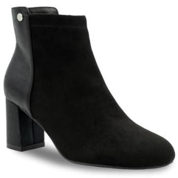 Black Mid‑Block Heel Ankle Boot – Micro Suede Alathea™ (Women, 5)
