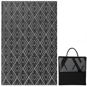 Alfombra Outdoor 182x274 cm – Negros Rombos, Polipropileno Impermeable y Reversible