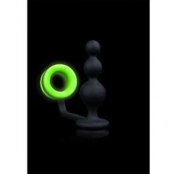 Beads Butt Plug Anello Falconico – Neon Green/Black