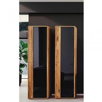 Vitrine ALBACETE-05 von Lomadox – Wildeiche Teilmassiv, Doppel‑Set
