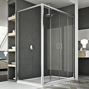 Douche Cabine 80x180 CM H198 transparent Replay Duo 2 Portillons