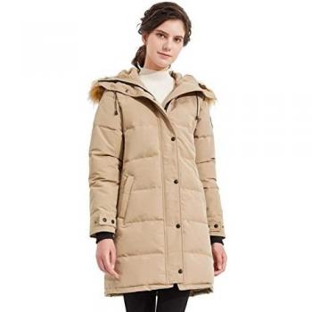Urban Chill Quilted Parka – Women's Faux Fur Lined Down Coat (XL, Khaki)
