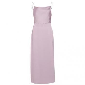 Robe VILA Col Bénitier Satin Rose Orchidé 34 Femme