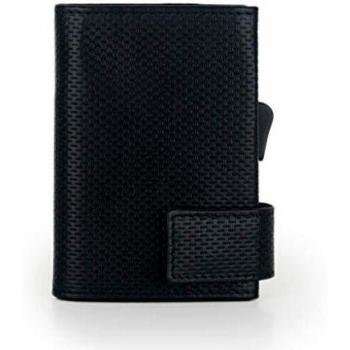 SecWal Kartenetui mit Münzfach Druckknopf (Schwarz Osaka)