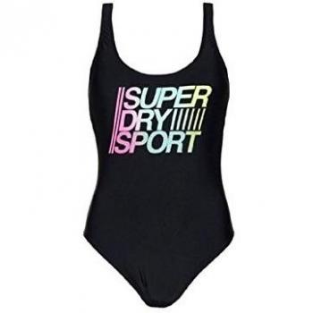 Superdry SD Sport, Bañador de una Pieza para Mujer, Negro (Black 02A), 40