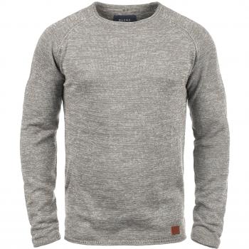 Blend Dan Herren Feinstrick Pullover Melierung Rundhals 3XL Zink Mix