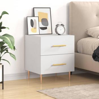 Comodino da Camera da Letto, Tavolino da notte Bianco 40x35x47,5 cm in Legno Multistrato Vidaxl