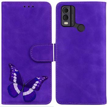 Estuche elegante de piel sintética para la cubierta del Nokia C22 con impresión
