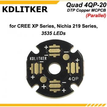 MCPCB Cuatro QP 20 KDLITKER para Cree XP Series y Nichia 219
