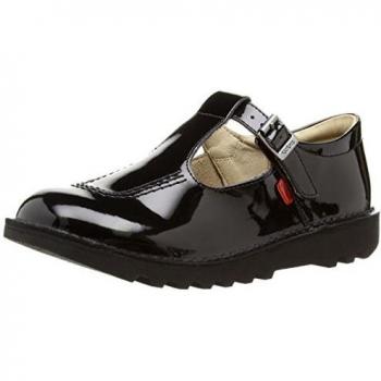 Kickers Girls Kick T Black Patent Dress Shoes