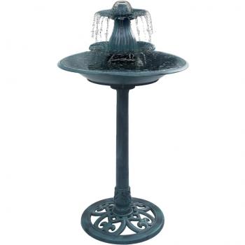 50x91 cm Green Plastic Bird Bath with Fountain