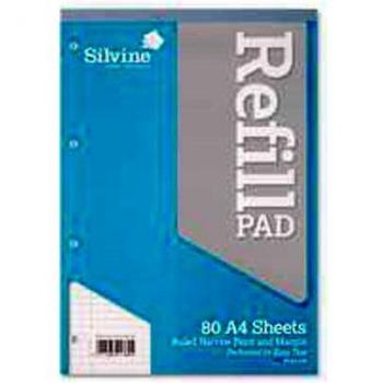 Silvine Narrow Ruled Headbound Refill Pad A4 (Pack of 6) A4RPNM