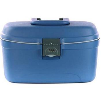 Roncato Light Blue Rigid Beauty Case with Combination Lock and Internal Organizer