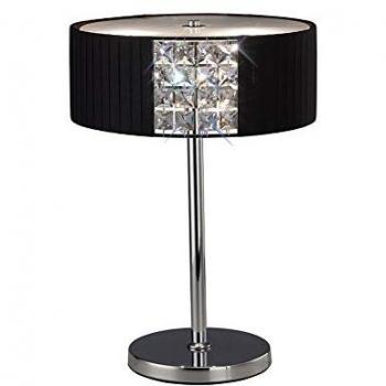 Lampadaire Evelyn, abat-jour noir, deux ampoules chrome