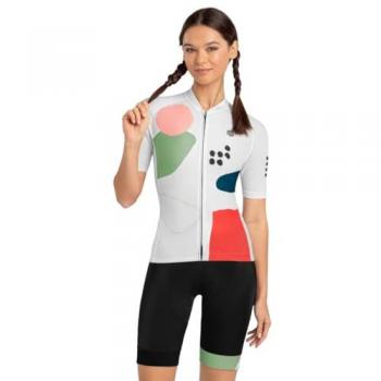 Maillot de Ciclismo de Manga Corta para Mujer Siroko M2 Tulpen Blanco
