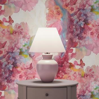 Papier peint crème à motifs floraux