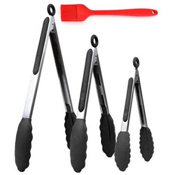 Premium Stainless Steel Tongs with Silicone Grip