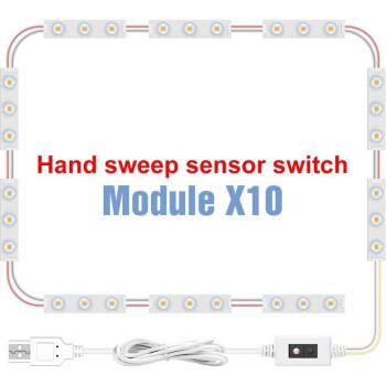 Hollywood Make‑Up LED Spiegellampe 12V USB, Dimmbar, Zauberstab für Styling-Tisch