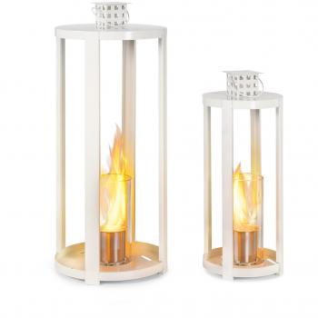Blumfeldt Lanterne à bioéthanol Fiamme Cilindro – 0,3 L – 4h de combustion – Blanc