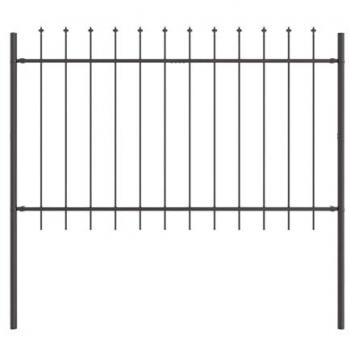 VidaXL Gartenzaun mit Spitze Grau 3,4 x 1 m