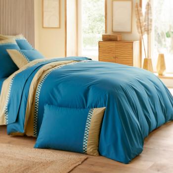 Housse de couette en coton LINOA bleu cobalt