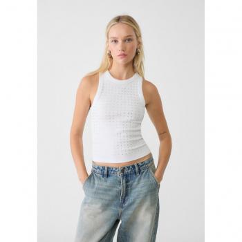 Ecru Glitzer-Rennoberteil Stradivarius S
