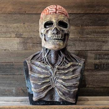 Accesorios de Cosplay para Halloween Máscara Esqueleto Bio-Silicona Tapa Completa Cráneo Rojo