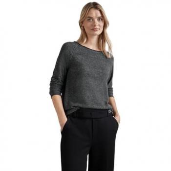 Damen Langarmshirt von Street One, Rundhalsausschnitt, grau