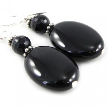 Mineralia Black Onyx Silver Earrings