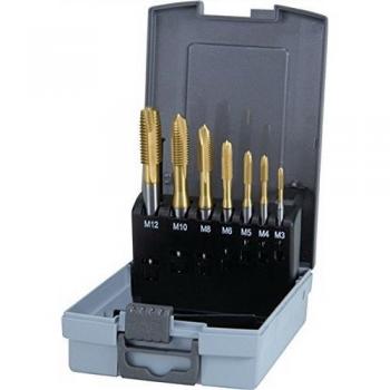 Maschi + Giramaschi Ruko: Set 7pz con Cartuccia HSS‑TiN