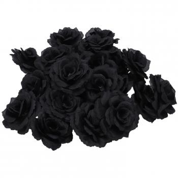 20 Rosas Negras de Seda para Jardín y Eventos