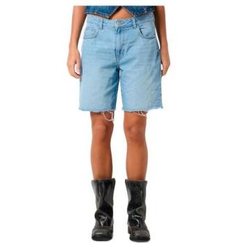 Noisy May Pantalon Court LOOSE 100% Coton Bleu Chromé