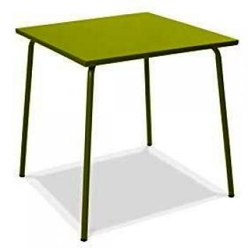 Tavolo quadrato da esterno in metallo verde
