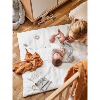 Tapis d'éveil Mini Compagnie en gaze de coton bio gris