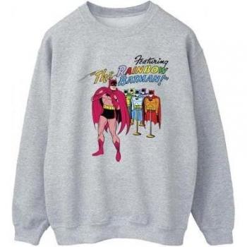 DC Comics White Batman Rainbow Sweatshirt for Men