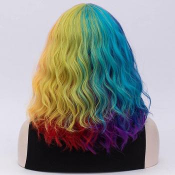 Peluca de Fibra Resistente al Calor Arco Iris