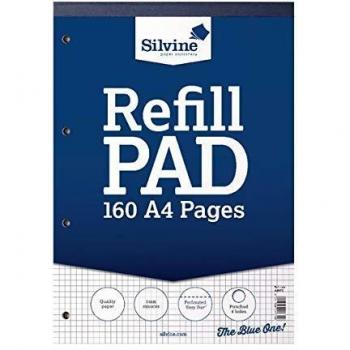 Silvine A4 5mm Square Headbound Refill Pads, Pack of 6 | A4RPX