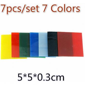 7pcs Colorful Square Mosaic Stones for DIY Art