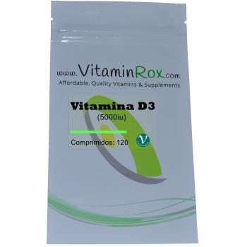 Vitamin D3 5,000 IU 120 comprimidos en envase hermético