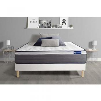 Matelas ACTIMEMO Plus 90x190 Mémoire de Forme 7zones de Confort + sommier KIT Blanc