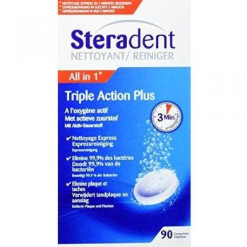 Steradent Triple Action Plus Pulizia Dentiera 90 Compresse Effervescenti