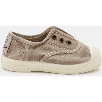 Zapatillas de bebé gris con elástico Natural World