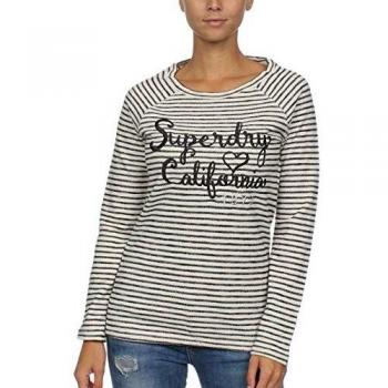 Superdry Wmn LS Blossom Raglan Beige Schwarz Größe: 8