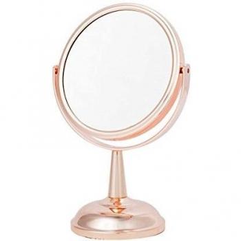 Round Rose Gold 5X Double‑Ended Mirror