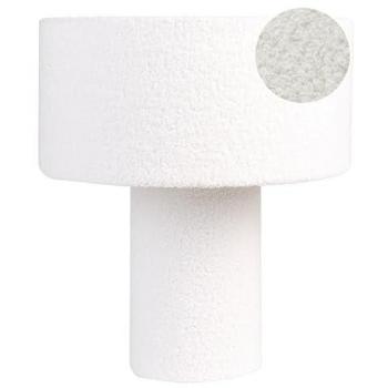 Beliani Moderne Tischlampe Lalana mit Bouclé Stoffschirm und Trommelbasis Weiß