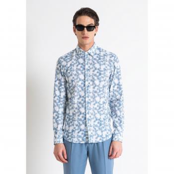 Camisa Slim Fit Napoli de Algodón Flameado