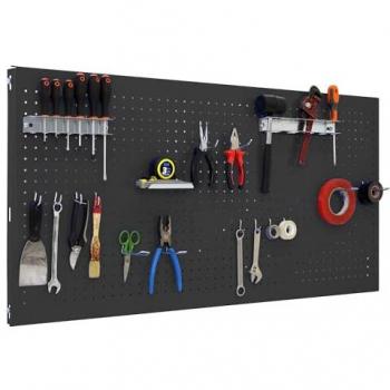 Panneau Mural Simonwork – 17 crochets, 600 × 1200 × 35 mm, finition anthracite