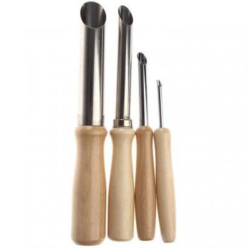Moldeador de Arcilla 4 Unidades, Mango de Madera