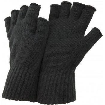 FLOSO Men's Fingerless Winter Gloves (Black)