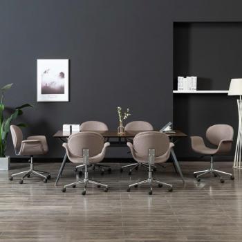 Set di Sedie da Pranzo Girevoli 6 pz Grigio Talpa in Tessuto